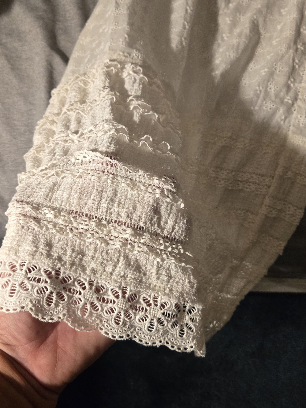 POL Boho Lace Wide-Leg Pants in Cream - Picture 7 of 8